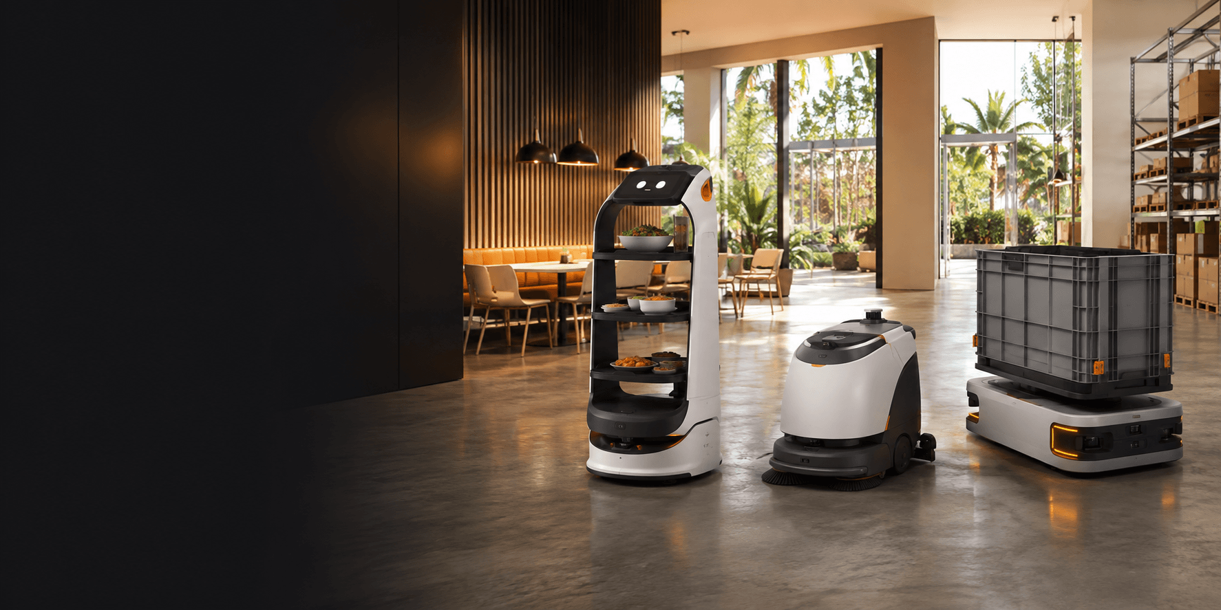 Robot dịch vụ, vệ sinh và vận chuyển